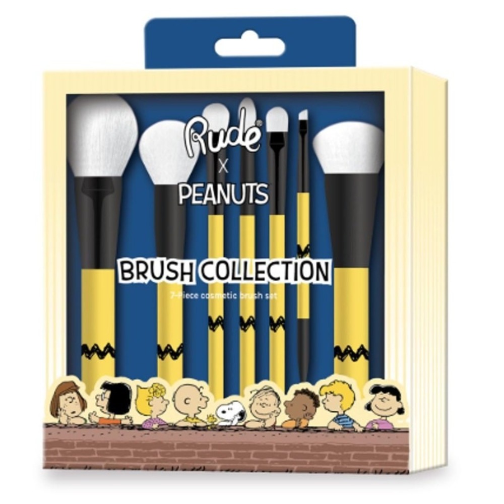 Rude Cosmetics x Peanuts 7-Piece Makeup Brush Set New